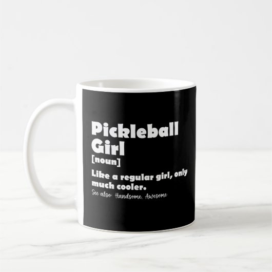 Pickleball Meisje Grappige Definitie Pickle Bal Koffiemok (Links)