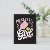 Pickleball Meisje Speler Bedankkaart (Staand voorkant)