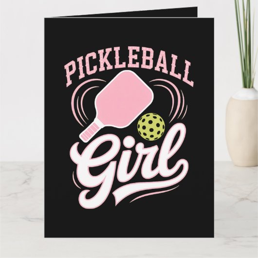Pickleball Meisje Speler Bedankkaart (Voorkant)
