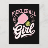Pickleball Meisje Speler Briefkaart (Voorkant)
