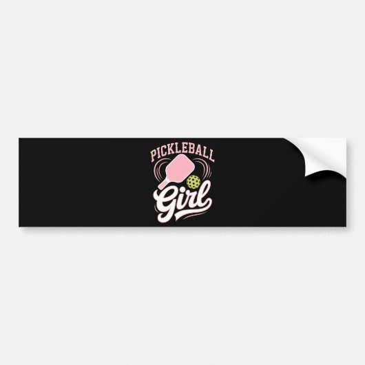 Pickleball Meisje Speler Bumpersticker (Voorkant)
