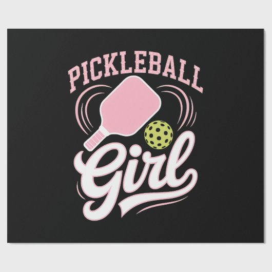 Pickleball Meisje Speler Cadeaupapier (Vlak)
