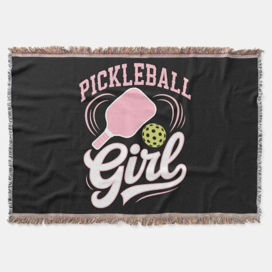 Pickleball Meisje Speler Deken (Voorkant)
