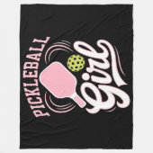 Pickleball Meisje Speler Fleece Deken (Voorkant)