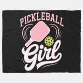 Pickleball Meisje Speler Fleece Deken (Voorkant (Horizontaal))