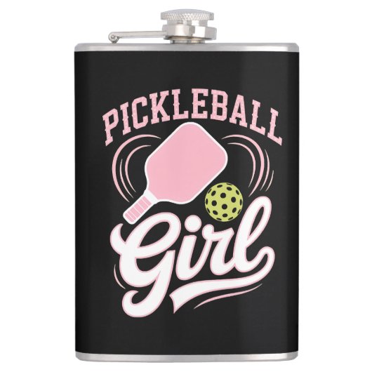 Pickleball Meisje Speler Heupfles (Voorkant)