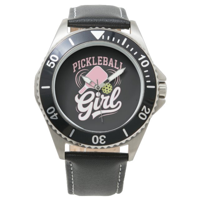 Pickleball Meisje Speler Horloge (Voorkant)