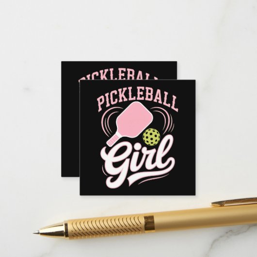 Pickleball Meisje Speler Informatiekaartje (Voorkant / Achterkant in situ)