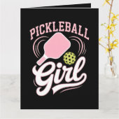 Pickleball Meisje Speler Kaart (Gele Bloem)