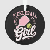 Pickleball Meisje Speler Ornament (achterkant)