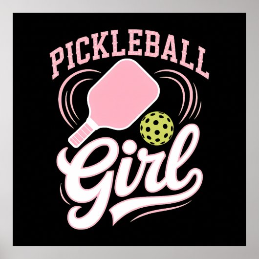 Pickleball Meisje Speler Poster (Voorkant)