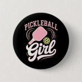 Pickleball Meisje Speler Ronde Button 5,7 Cm (Voorkant)