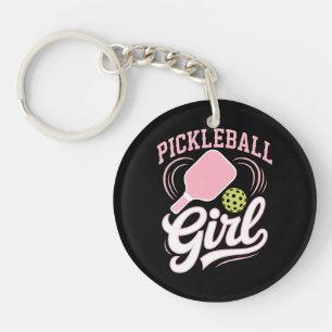 Pickleball Meisje Speler Sleutelhanger