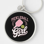 Pickleball Meisje Speler Sleutelhanger (Voorkant)