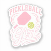 Pickleball Meisje Speler Sticker (Voorkant)