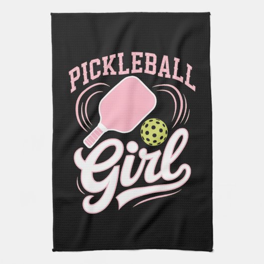 Pickleball Meisje Speler Theedoek (Verticaal)