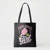 Pickleball Meisje Speler Tote Bag (Voorkant)