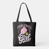Pickleball Meisje Speler Tote Bag (Achterkant)