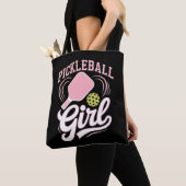 Pickleball Meisje Speler Tote Bag (Dichtbij)
