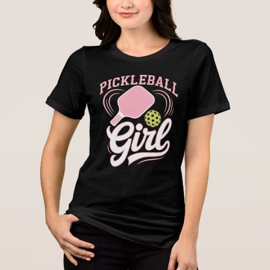 Pickleball Meisje Speler Tri-Blend Shirt (Voorkant)