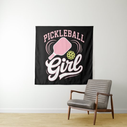 Pickleball Meisje Speler Wandkleed (In situ)
