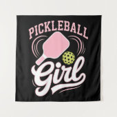 Pickleball Meisje Speler Wandkleed (Voorkant)