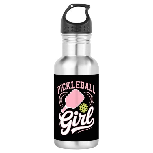 Pickleball Meisje Speler Waterfles (Voorkant)