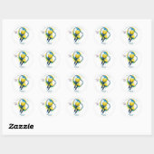 Pickleball | Meisjesuitje Ronde Sticker (Vel)