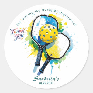 Pickleball Meisjesuitje Ronde Sticker