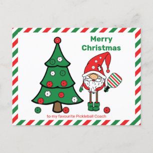Pickleball Merry-Briefkaart voor kerstcoach Briefkaart