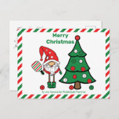 Pickleball Merry-Briefkaart voor kerstmis Briefkaart (Voorkant / Achterkant)