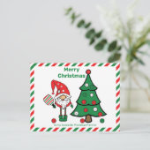 Pickleball Merry-Briefkaart voor kerstmis Briefkaart (Staand voorkant)