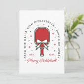 Pickleball merry Christmas funny puns aesthetic Feestdagenkaart (Staand voorkant)