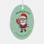 Pickleball Merry Christmas metal Ornament (Voorkant Rechts)