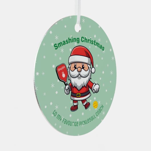 Pickleball Merry Christmas metal Ornament (Voorkant Rechts)