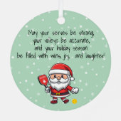 Pickleball Merry Christmas metal Ornament (Achterkant)
