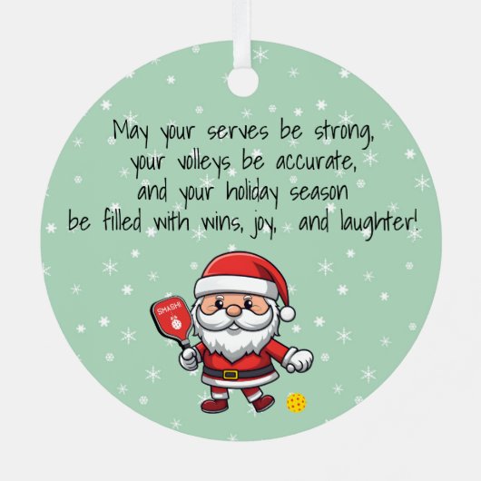 Pickleball Merry Christmas metal Ornament (Achterkant)