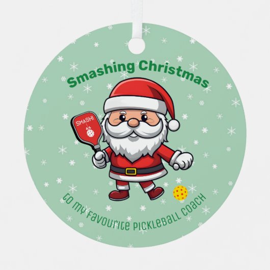 Pickleball Merry Christmas metal Ornament (Voorkant)