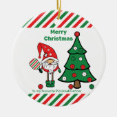 Pickleball Merry kerst Keramisch Ornament (Voorkant)