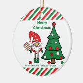 Pickleball Merry kerst Keramisch Ornament (Links)