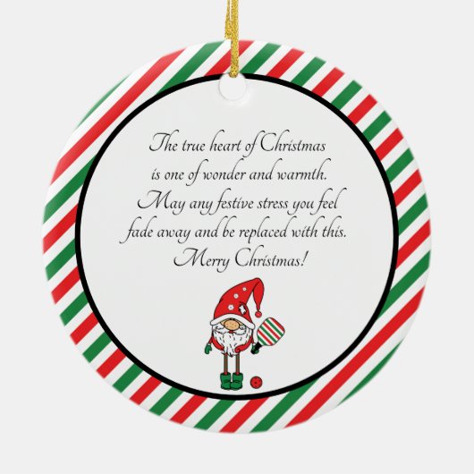 Pickleball Merry kerst Keramisch Ornament (Achterkant)