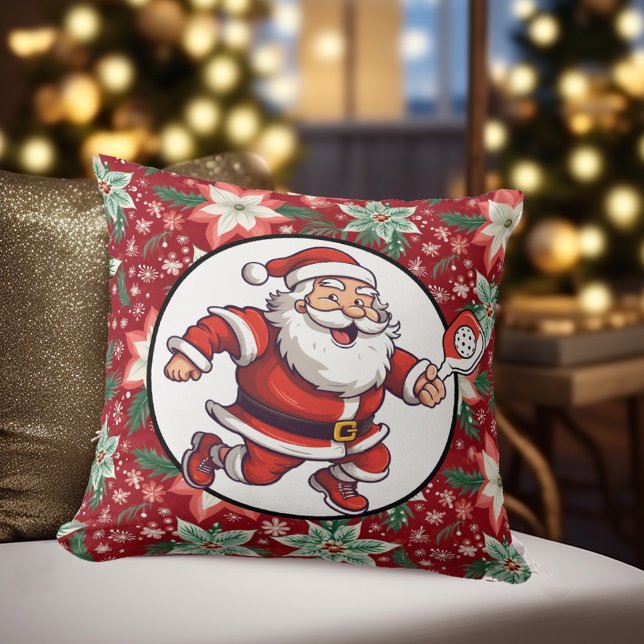 Pickleball Merry kerst Kussen (Double sided Christmas pillow with Pickleball motif. )