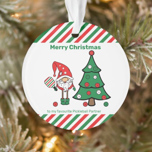 Pickleball Merry kerst Ornament (Boom)