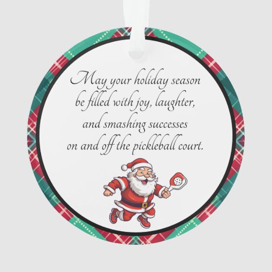 Pickleball Merry kerst Ornament (achterkant)