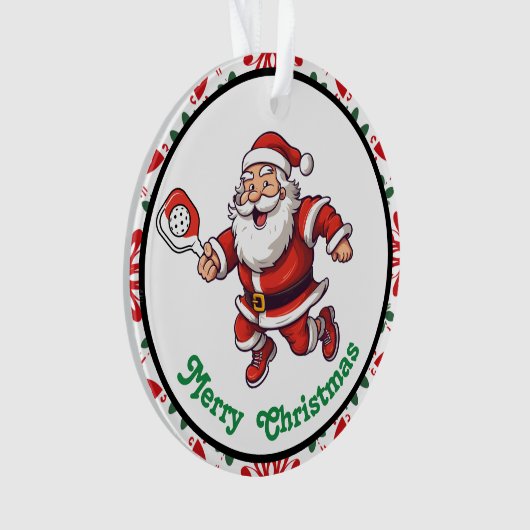 Pickleball Merry kerst Ornament (voorkant)