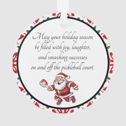 Pickleball Merry kerst Ornament (achterkant)