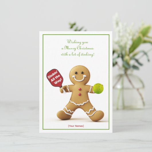Pickleball 🎄 Merry Kerstmis, aangepaste tekst (Staand voorkant)