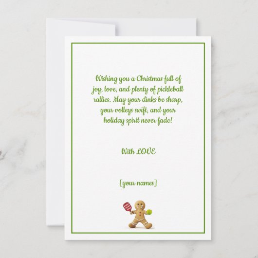 Pickleball 🎄 Merry Kerstmis, aangepaste tekst (Achterkant)