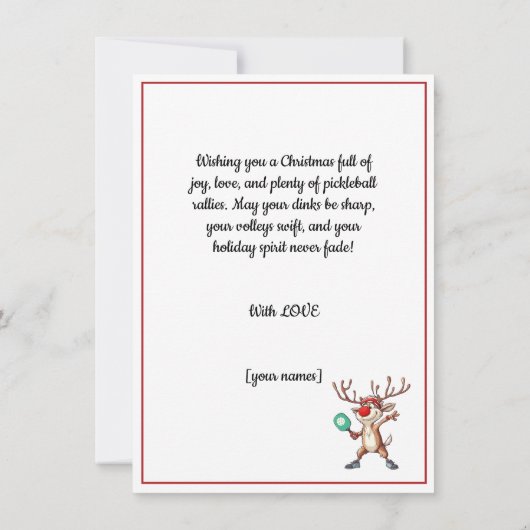 Pickleball 🎄 Merry Kerstmis, aangepaste tekst (Achterkant)
