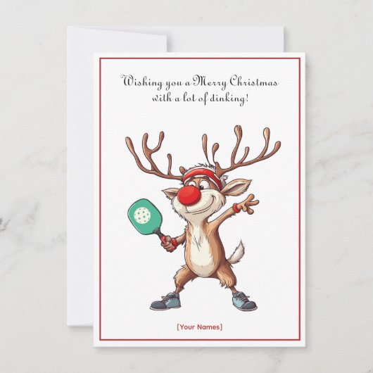 Pickleball 🎄 Merry Kerstmis, aangepaste tekst (Voorkant)